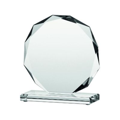 6. Glastrophäe mit zerbrochenem Sockel