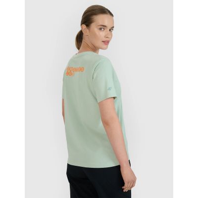 6. Übergroßes bedrucktes Damen-T-Shirt 4F 4FWSS25TTSHF2238-47S
