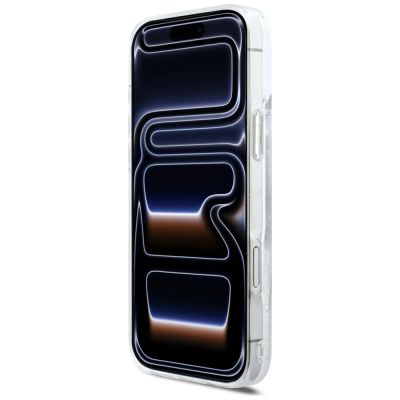 5. Karl Lagerfeld Flüssigglitzer-MagSafe-Hülle mit Karl-Schriftzug-Logo für iPhone 17 Pro Max – Transparent