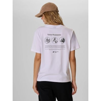 2. Locker geschnittenes Damen-T-Shirt mit Aufdruck 4F 4FKAW26TTSHF4507-10S