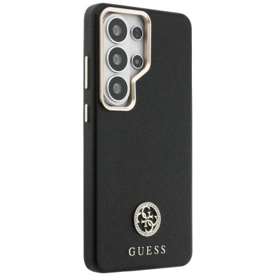 4. Guess Strass-Logo-Hülle mit rundem Logo für Samsung Galaxy S26 Ultra – Schwarz