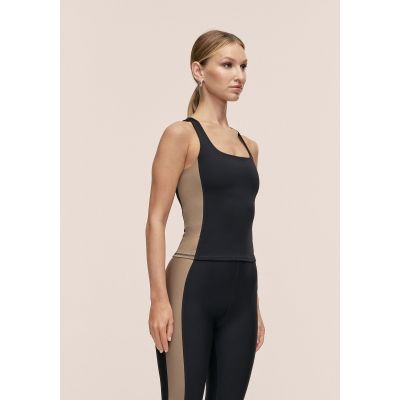 5. CASALL Damen-Tanktop mit formgebendem Block-BH, Schwarz