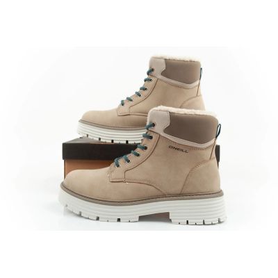 19. O'Neill Winterstiefel Damen Wanderstiefel Stiefeletten isoliert modisch Beige Weiß