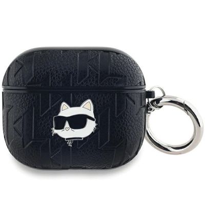 Karl Lagerfeld Monogram Choupette Head Case für AirPods 3 – Schwarz