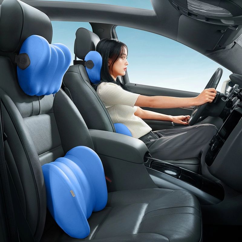 7. Baseus ComfortRide Auto-Lendenkissen – blau