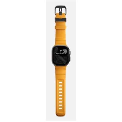 5. Nomad Rocky Point Armband, schwarzes Leder, Titan