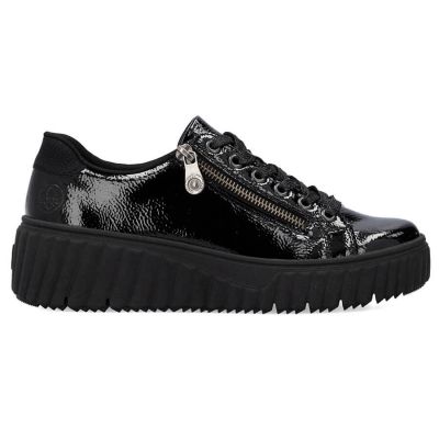 7. Rieker W N2501-00 schwarze Keilschuhe