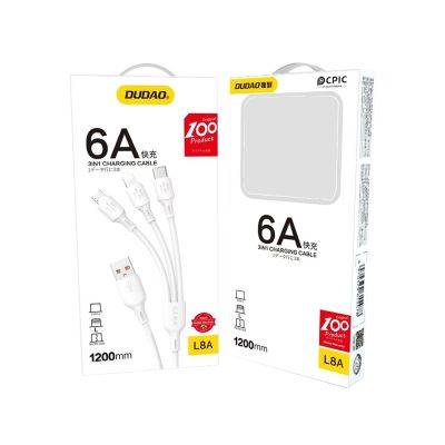 5. USB-Kabel – USB C / Micro-USB / Lightning 480 Mbit/s 6 A 1,2 m – Weiß