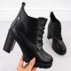 Damen-Stiefeletten mit Blockabsatz, schwarz M.Daszyński SA218-8