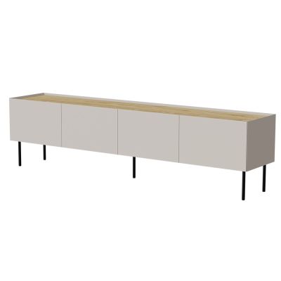 FELLINI TV-Schrank 200x40x52 cm, Kaschmir + geölte Eichenplatte
