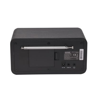 3. Radio DENVER DAB-30 DAB+/UKW Netzbetrieb/4×AA mit schwarzem Holzgehäuse