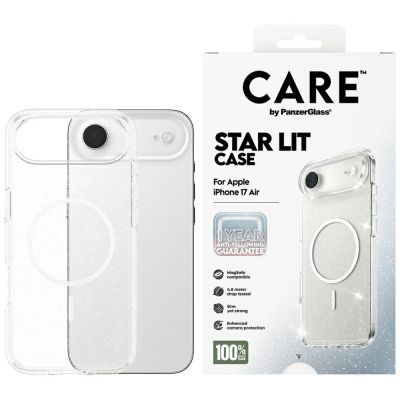 CARE by PanzerGlass Flagship Urban Explorer Case mit weißem MagSafe für iPhone Air – Klarer Glitzer