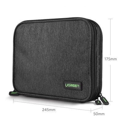 8. Ugreen Gehäusebox für Festplatte HDD SSD Telefonkabel Zubehör 24,5 x 17,5 x 5 cm grau (50147 LP149)