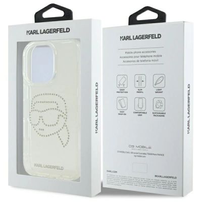 8. Karl Lagerfeld KLHCP16XHKHDCELT iPhone 16 Pro Max 6,9" transparentes Hardcase IML Rhinestones Karl Head