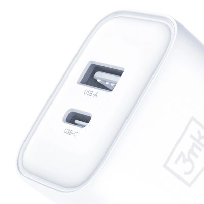 14. 3mk DualCharge 20W PD3.0 QC 3.0 PPS USB 1A1C Wandladegerät – Weiß