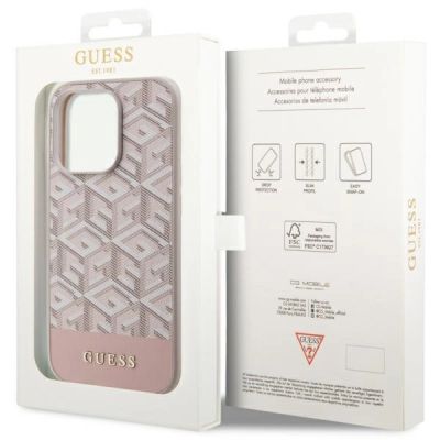 8. Guess GUHMP14LHGCFSEP iPhone 14 Pro 6,1" rosa/rosa Hartschale GCube Stripes MagSafe