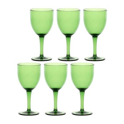 Set mit 6 Acryl-Weingläsern 400 ml, grün