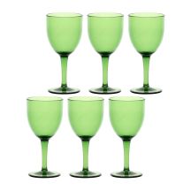 Set mit 6 Acryl-Weingläsern 400 ml, grün