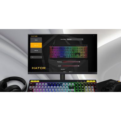 7. Hator Icefall weiße Membran-Gaming-Tastatur (schwarze und weiße Tasten)