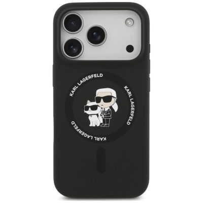 3. Karl Lagerfeld Silicone Karl&Choupette Ring MagSafe Hülle für iPhone 18 Pro Max / 17 Pro Max – schwarz