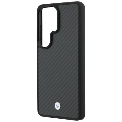 6. BMW Logo Magnetische MagSafe-Hülle aus Carbonfaser für Samsung Galaxy S26 Ultra – Schwarz
