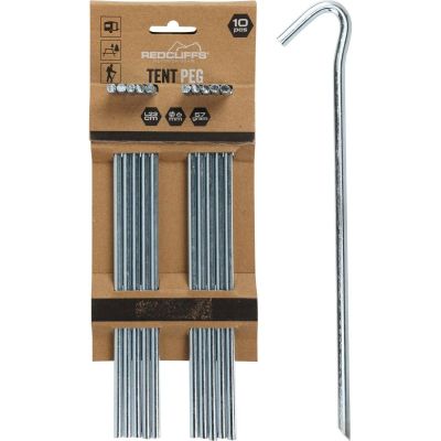 7. Zeltnägel 23 cm, Set mit 10 Metall-Rotklippen
