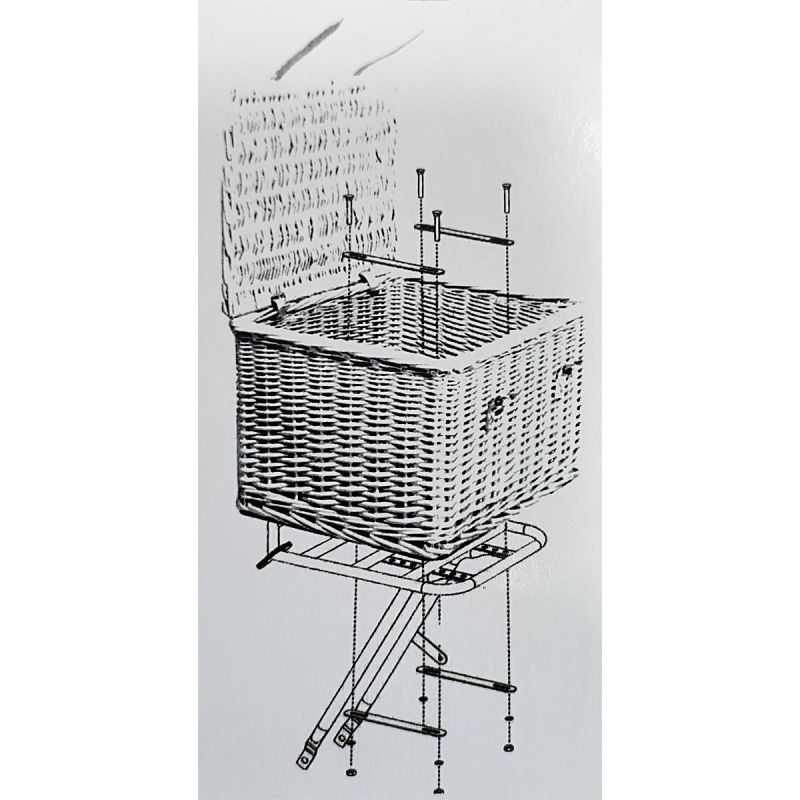 9. Fahrradkorb aus Weide für die vordere Fahrradausrüstung 45x30x25cm