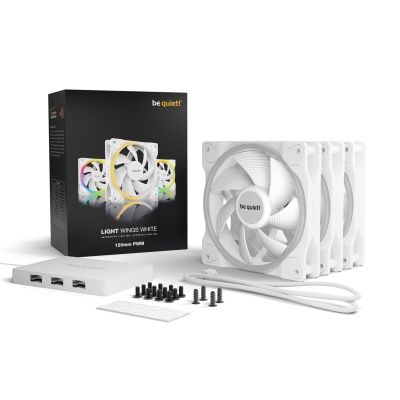5. be quiet! Ventilatoren LIGHT WINGS WEISS 120 mm 3 Stück