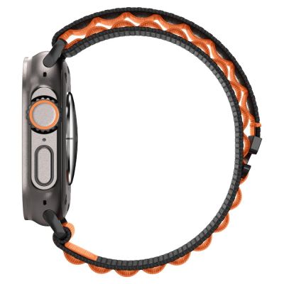6. Spigen WBF1 Armband für Apple Watch 44 / 45 / 46 / 49 mm - Schwarz und Orange