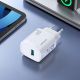 5. Joyroom JR-TF4 18W Wandladegerät mit 3A USB-A - USB-C 1m Kabel - weiß