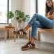 10. Damen-Plateauschuhe aus braunem Leder und Wildleder, Modell Filippo DP6776