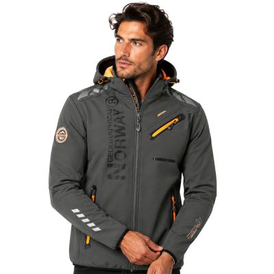 Herren-Softshelljacke Geographical Norway ROYAUTE DGREY-ORANGE GTX MEN 068 (WW4643H/GN-DARK GREY / ORANGE)