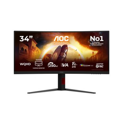 AOC G4 CU34G4ZCA Computermonitor 86,4 cm (34") 3440 x 1440 px Wide Quad HD Schwarz, Rot