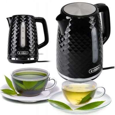 2. ELDOM ELLI WASSERKOCHER, FASSUNGSVERMÖGEN 1,7 L, LEISTUNG 2200 W, SCHWARZ, STREIFEN