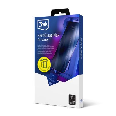 8. 9H-gehärtetes Glas mit 3MK HardGlass Max Sichtschutzfilter für iPhone 15 Pro