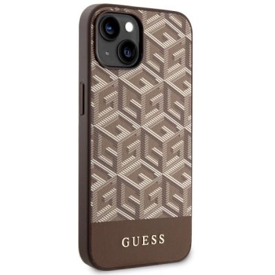4. Guess GUHMP14MHGCFSEW iPhone 14 Plus 6,7" braun/braune Hartschale GCube Stripes MagSafe