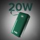 4. Powerbank SBS 10000 mAh 20W mit integriertem USB-C-Kabel und Digitalanzeige - grün