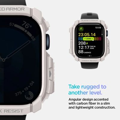 10. Spigen Rugged Armor Armband für Apple Watch 10 46 mm – Beige