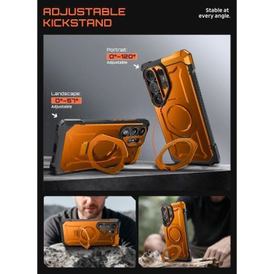 4. Supcase UB Grip Mag MagSafe Hülle für Samsung Galaxy S26 Ultra – Orange und Schwarz