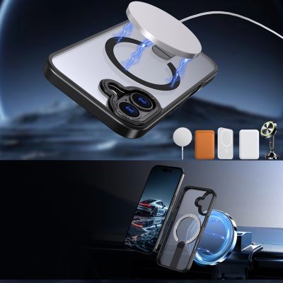 4. Hybrid Armor X Hülle für iPhone 17 mit MagSafe-kompatiblem Ständer - Schwarz