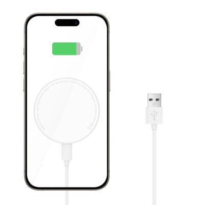 3. Tech-Protect QI15W-A33 induktives Ladegerät mit MagSafe und Ständer mit USB-A/USB-C-Kabel – Weiß