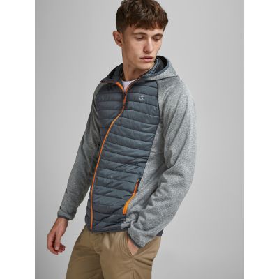 6. Jack&Jones JJEMULTI Steppjacke 12182242 Grau melang/Eingesetzter Saum