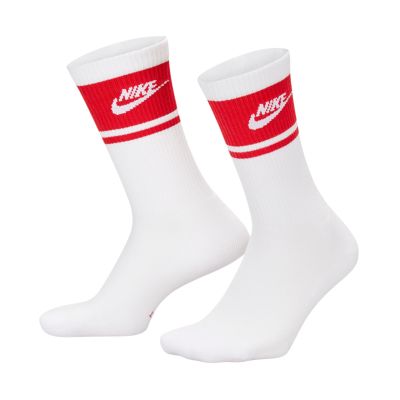 6. Nike Everyday Elevated Crew Socken, 3 Paar, Weiß und Rot, IM7949 900