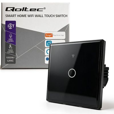 7. QOLTEC LICHT-EIN/AUS-SCHALTER | 1-KANAL-BERÜHRUNG | WLAN | TIMER | TUYA | SCHWARZ