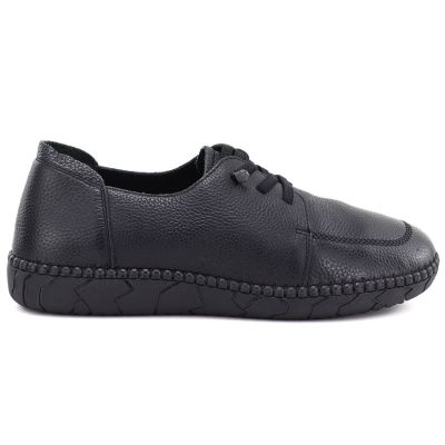 2. Jezzi JH01-1 bequeme schwarze Damen-Lederschuhe