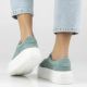 6. Damen-Sneaker aus Leder mit durchbrochenem Muster, grün, Filippo DP7520/26
