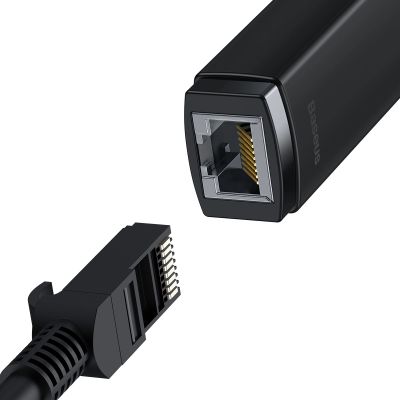 3. Baseus Lite Series externe Netzwerkkarte USB Typ C - RJ-45 1Gbps (1000Mbps) schwarz (WKQX000301)