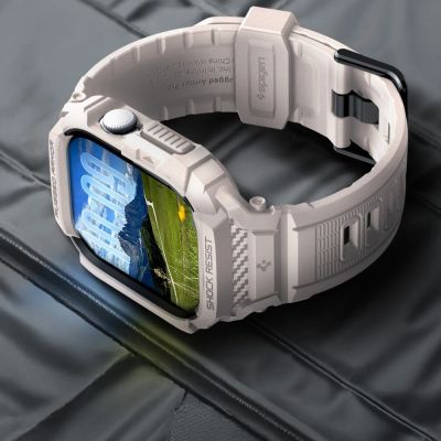 11. Spigen Rugged Armor Pro V2 Apple Watch Armband (46 mm) – Beige