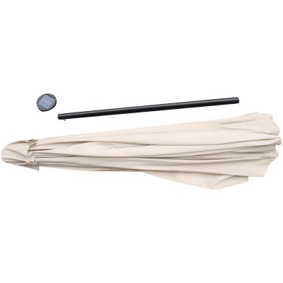 13. Gartenschirm mit LED-Beleuchtung, 300 cm, Beige