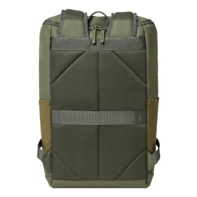 7. Rivacase Eden Rucksack Reiserucksack Olivgrünes gewachstes Leder (Pull-Up), Polyester, recyceltes Polyethylenterephthalat (rPET)